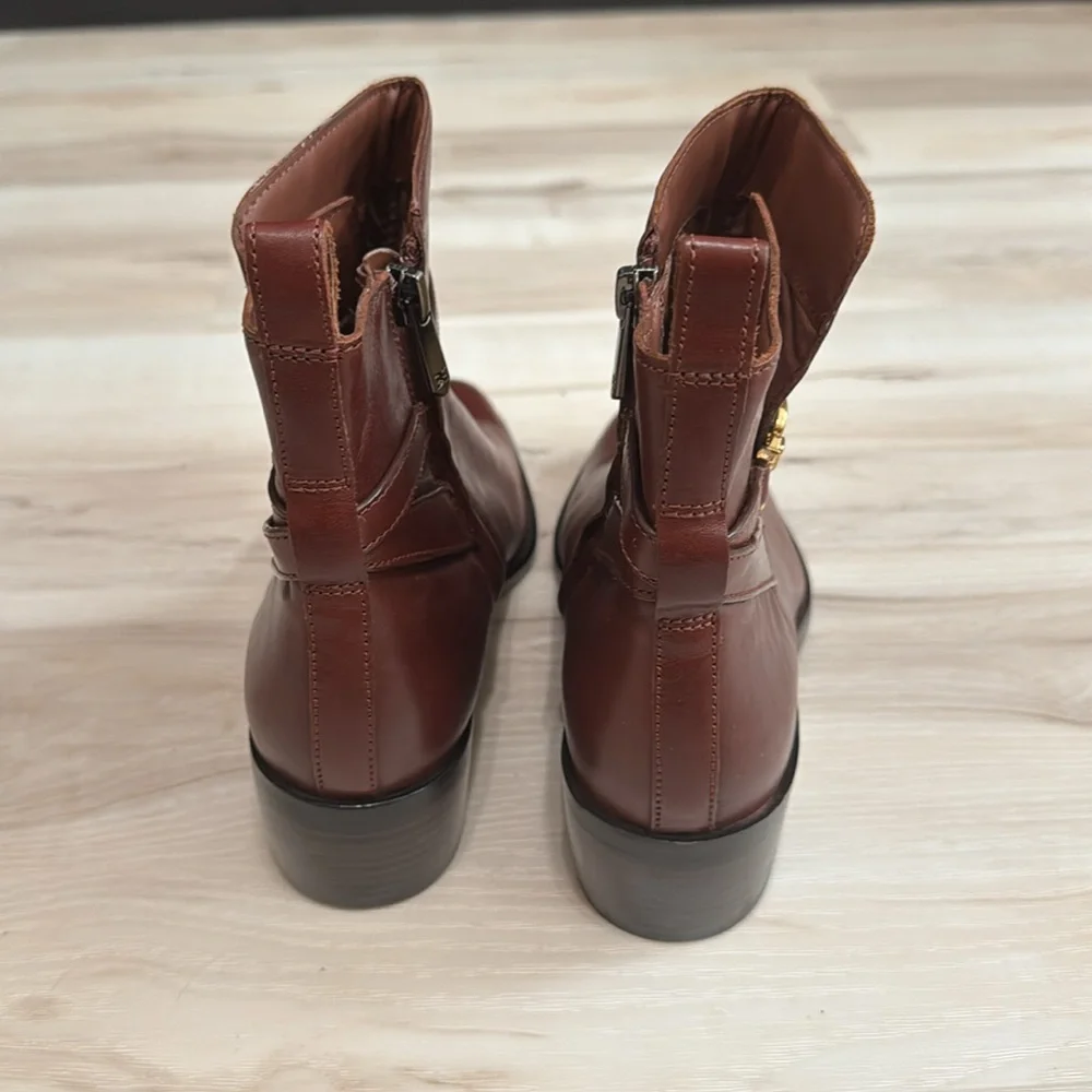 Sam Edelman Brawley Oxblood Leather Western Ankle Booties Size 7.5 NWT